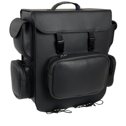 Milwaukee Leather SH584-BLK-PCS Black PVC Two Strap Sissy Bar Bag (16X19X7), One Size