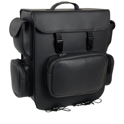 Milwaukee Leather SH584-BLK-PCS Black PVC Two Strap Sissy Bar Bag (16X19X7), One Size
