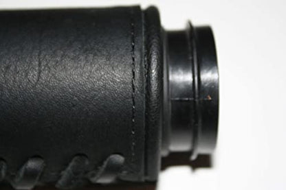 Deluxe Leather Black Padded Vibration Dampening Leather Motorcycle Grip Covers for Heated Grip HD Motorcycles