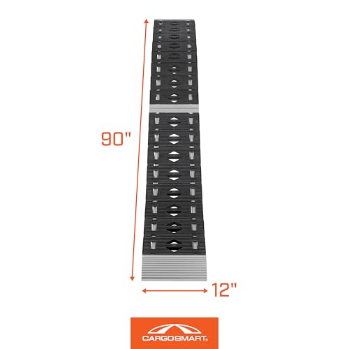 CARGOSMART 3086, Hybrid S-Curve Centerfold Ramp, For Use Easily And Safely Loading & Unloading Lawn Equipment, Motorcycles, ATVs, 750 Lb Per Ramp Capacity, Black, 1-Pack - style: 1 Folding S-Curve Ramp
