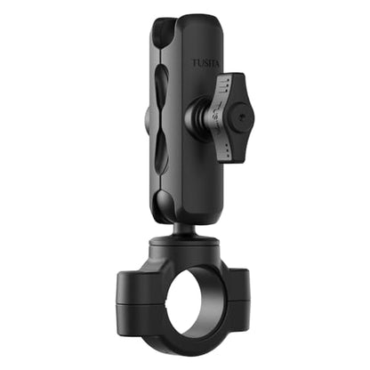 TUSITA Motorcycle Handlebar Mount - Small Base with Double Socket Arm Medium - 1" B Size - size: Medium Arm