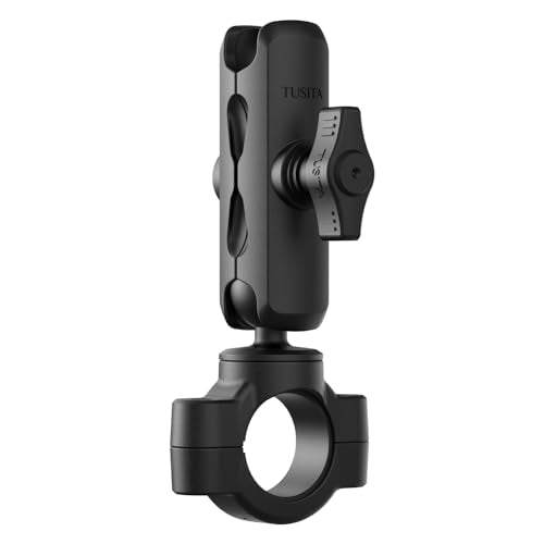 TUSITA Motorcycle Handlebar Mount - Small Base with Double Socket Arm Medium - 1" B Size - size: Medium Arm