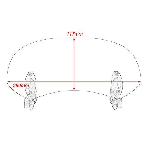 Motorcycle Adjustable Windshield Extension Universal Clip-on Windscreen Fit for Kawasaki Yamaha Clear