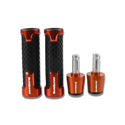 Generic Grip for Suzuki Burgman 650 2006 2007 2008 2009 2010 2011-2020 Motorcycle Accessories 7/8#34;22mm Handle Grips Handlebar Grip Ends Plug Handlebar Cover - color: Orange