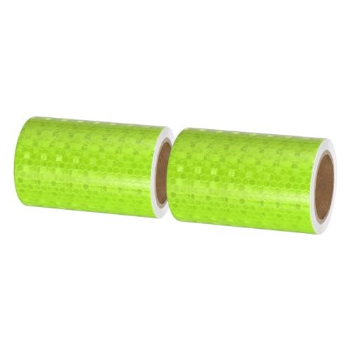 PATIKIL Reflective Tape, 2 Roll 4 Inch x 10 ft Waterproof Self Adhesive High Visibility Caution Warning Safety Tape Outdoor Reflector for Trucks Trailers Cars, Fluorescent Green - color: Fluorescent Green, size: 4 Inch x 10 ft