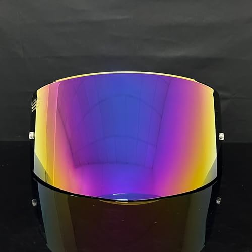 Assault Helmet Visor,Motorcycle Helmet Shield Replacement UV Protection Windshield Compatible With Assault,Stream,Rapid,Storm,FF320,FF328,FF353,FF800(Rainbow) - color: Rainbow