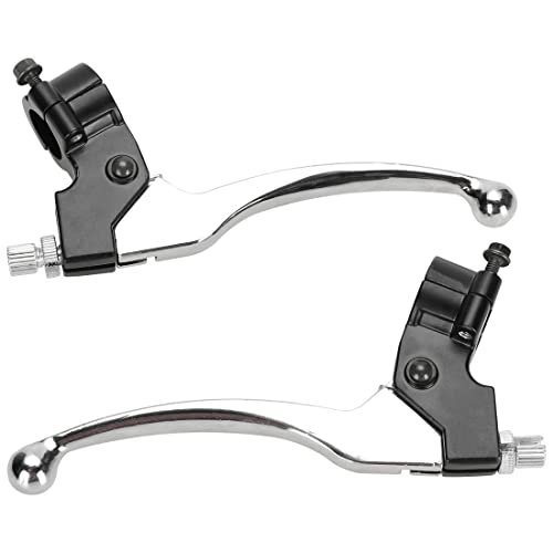 FVRITO Left Right 7/8" 22mm Clutch Brake Handle Levers Perch for CRF70 CRF80 CRF100 CRF150 XR80 XR100 XR200r XL100 XL250 ATC 200m Pit Dirt Motor Bike Motorcycle Baja Mini Bike MB200 MB165 Parts Silver - color: Silver