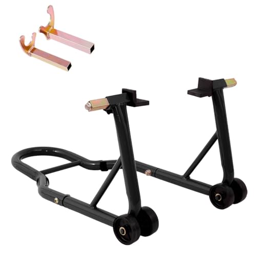 Motorcycle Rear Wheel Stand Paddock Stand, Heavy Duty Steel Swingarm Spool Lift Stand for Sport Bikes, Universal Motorcycle Maintenance Stand for Yamaha Honda Suzuki Kawasaki,Black - color: Black