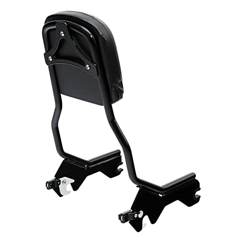 XFMT Motorcycle Detachable Standard Height Sissy Bar Upright Passenger Backrest Pad For Harley Softail Low Rider Sport Glide FXLR FXLRS and FLSB '18-Later, Gloss Black - color: Gloss Black