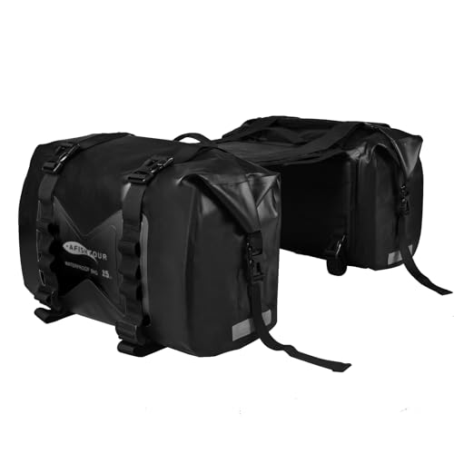 30L Motorcycle Luggage Bags for Motorbike Travel - Motorcycle Panniers Bags - Detachable Bag for Scooter, Honda, Suzuki, Yamaha (Black, 2 Pack) - color: Black, size: 30L