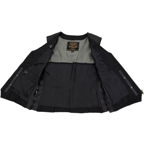 Milwaukee Leather Women's Classic Biker Vest - Premium Leather, Zipper Front, Concealed Carry, Rider Fit Design - color: Black, size: Medium