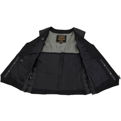Milwaukee Leather Women's Classic Biker Vest - Premium Leather, Zipper Front, Concealed Carry, Rider Fit Design - color: Black, size: Small