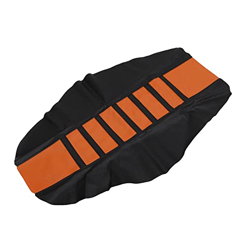 X AUTOHAUX Universal Motorbike Dirt Bike Faux Leather Soft Seat Cover Anti Slip Seat Cushion Orange Black - color: Orange