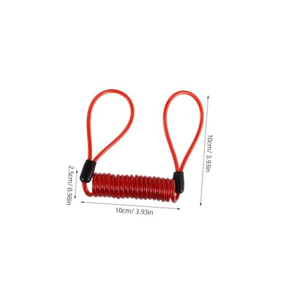4pcs Motorcycle Brake Lock Reminder Cable Durable Security Wire Rope for Helmet Baggage Bike Accessories Lightweight Robust Theft Protection Red Orange
