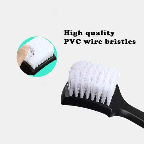 Tire Brush, Black Stiff Bristle Wheel Cleaning Brush, Car Carpet Brush, Detail Brush (White) - color: White