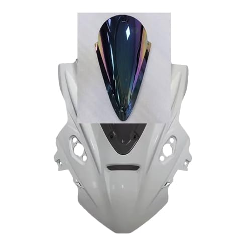 Motorcycle Windshield for 675SR CF675SR CF 675SR-R Motorcycle Double Bubble Windscreen Screen Windshield Wind Deflectors Accessories - color: White Iridium