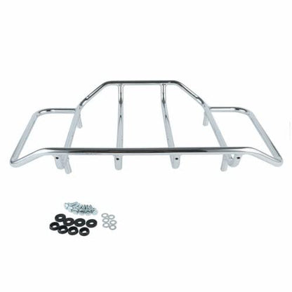 TCMT King Motorcycle Trunk Backrest Pad Luggage Two Up Mounting Rack Fit For Harley Touring 1997-2008 Electra Glide Road Glide Street Glide Pack - color: No Speaker Holes: Style A Chrome Rack