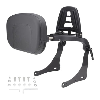 Motorcycle Multi Purpose Adjustable Sissy Bar, Driver/Passenger Backrest Pad with Folding Luggage Rack Mount Kit for Kawasaki Vulcan S 650 2015-2016, Vulcan S EN 650 2017-2024