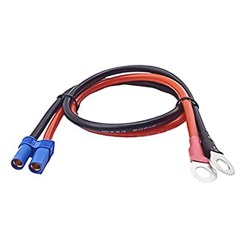 EC5 to O Ring Terminal Extension Cable EC5 Female Plug Connector Cable for RC Car ESC Jump Starter Emergency Power Cord Automotive Emergency Battery and More- (10AWG/50cm/1.6ft)