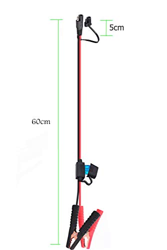 Battery Alligator Clips,10AWG Battery Charger Clamps.SAE Quick Release Adapter to Alligator Clips.Sae to Alligator Clips Extension Charging Cable for Cars Motorcycles. - size: 10AWG Battery Alligator Clips