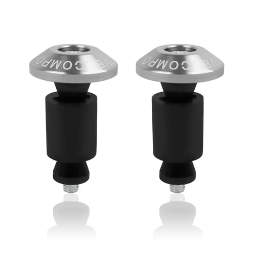 Motorcycle Bar End Plug Handlebars End Caps Grips Replacement for Yamaha Kawasaki Honda BMW Suzuki and All 7/8" Handlebar Grip - color: sliver
