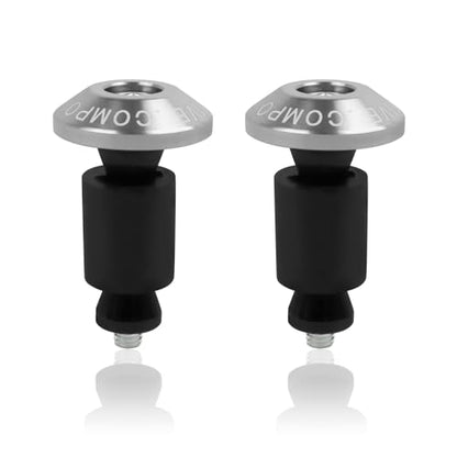 Motorcycle Bar End Plug Handlebars End Caps Grips Replacement for Yamaha Kawasaki Honda BMW Suzuki and All 7/8" Handlebar Grip - color: sliver