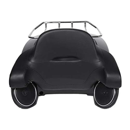 SLMOTO 13.7" King Tour Trunk Wrap Backrest 6.5" Speakers Pack Trunk Mount 2-UP Rack +4 Point Docking Kits Fit for Harley Touring Street Glide Road King 2014-2025 - color: AStyle #13