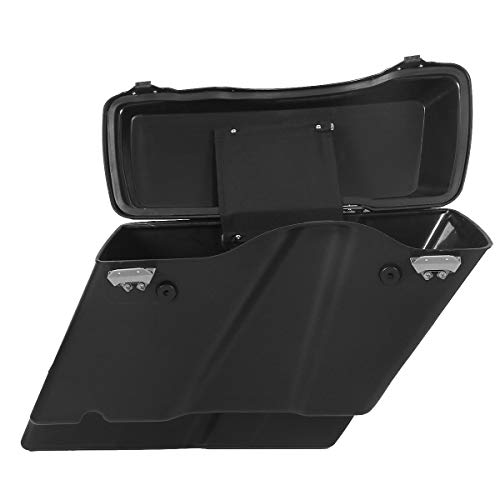 XMT-MOTO Stretched Hard Saddlebags Saddle bags for Harley 1994-2013 Touring models road glide, road king, ultra, street glide, electra glide and 1984-2017 Softail models,Matte Black - color: Matte Black, size: Stretched