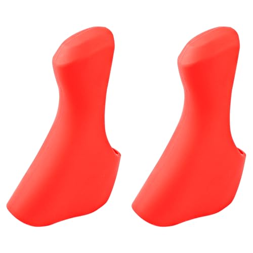 1Pair Bike Brake Levers Covers Silicone Road Bike Brake Grip Sleeves Bike Brake Hoods Bike Brake Protector for ST-4700/5800/6800 Road Bike,Red - color: Red
