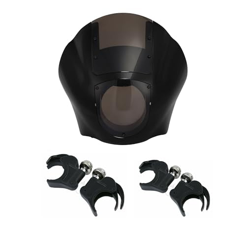 Motorcycle Windshield, SLMOTO SLMOTO Quarter Headlight Fairing Windshield with 41mm Fork Clamps Fit for Harley Sportster XL883 XL1200 - color: Quarter Fairing + Smoked Windshields