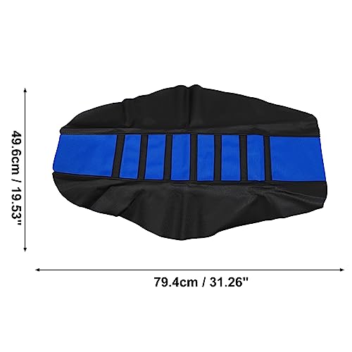 X AUTOHAUX Universal Motorcycle Pit Dirt Bike Faux Leather Soft Seat Cover Anti Slip Seat Cushion Blue Black - color: Blue