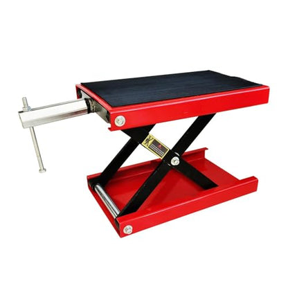 1100lb Motorcycle Lift Scissor Jack with Steel Wide Deck,Motorcycle Jack Stand Hoist for Cruisers, Dirt Bikes, ATVs, Workshop Garage Use
