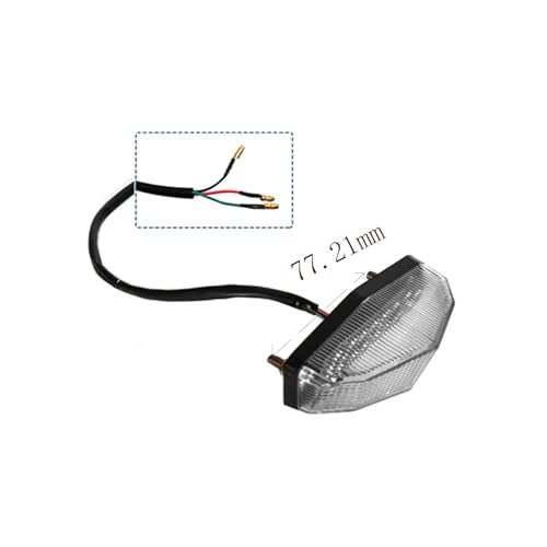 12V Universal 12 LED Motorcycle Rear Tail Light Brake Stop Running TAIL LIGHT Compatible With ATV Dirt Bike Dual Sport (Clear) - color: Clear