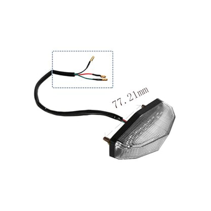 12V Universal 12 LED Motorcycle Rear Tail Light Brake Stop Running TAIL LIGHT Compatible With ATV Dirt Bike Dual Sport (Clear) - color: Clear