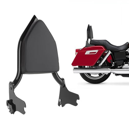 Motorcycle Rear Passenger Sissy Bar Backrest, Detachable Rear Backrest Cushion Pad Fit for Harley Touring CVO/Road King Street Road Electra Glide 1997-2008(Black) - color: Black