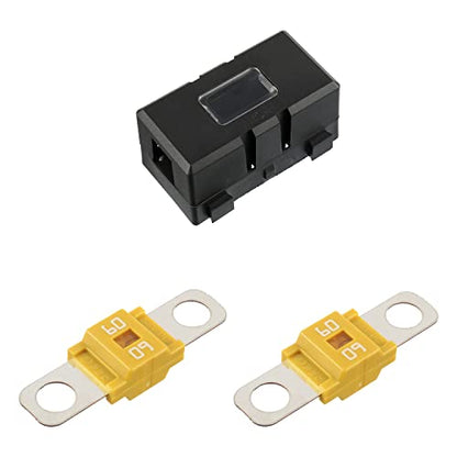 Midi Fuse Holder and 2 High Current Fuses for Cars, Trucks, Vehicles (60 Amp) - color: 60A