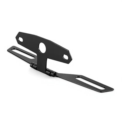 Adjustable Motorcycle License Plate Mount, Folding License Plate Tail Light Holder Rear Bracket Mount for Motorcycle Bike - color: Black