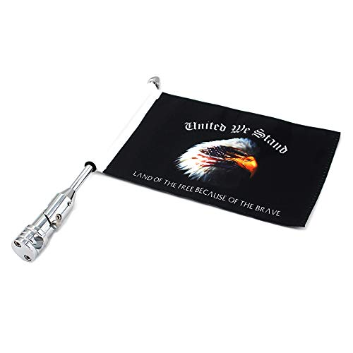 GUAIMI Motorcycle Folding Flag Mounts Adjustable Flag Pole with Texas State Flag (United We Stand Flag) - color: United We Stand Flag