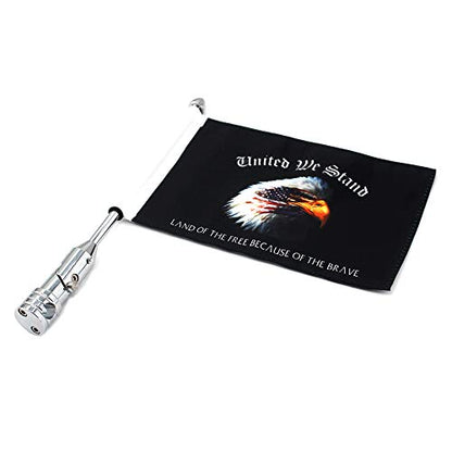 GUAIMI Motorcycle Folding Flag Mounts Adjustable Flag Pole with Texas State Flag (United We Stand Flag) - color: United We Stand Flag