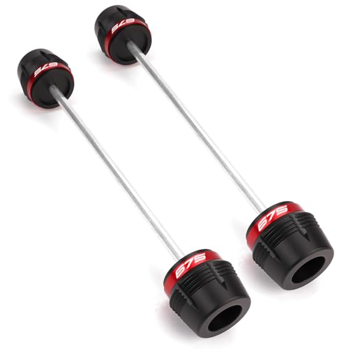 MOWOK Fit For 675SR 675SR-R 675NK 675SS 675 SR-R NK SS Motorcycle Accessories Frame sliders Front Rear Wheel Axle Fork Slider Crash Protector Protection (Red) - color: Red