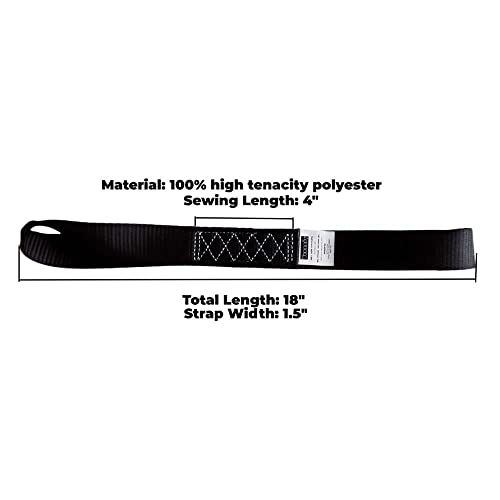 Soft Loop Tie Down Straps (4PK) Black Breaking Strength 10,000 LBS Heavy Duty 1.5 inch x 18 inch Motorcycle Soft tie Downs for UTV, ATV, Bicycle and Railer - color: Black