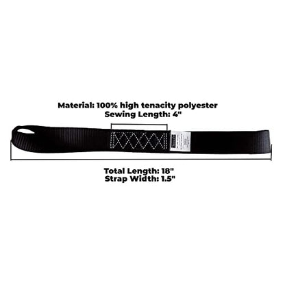 Soft Loop Tie Down Straps (4PK) Black Breaking Strength 10,000 LBS Heavy Duty 1.5 inch x 18 inch Motorcycle Soft tie Downs for UTV, ATV, Bicycle and Railer - color: Black