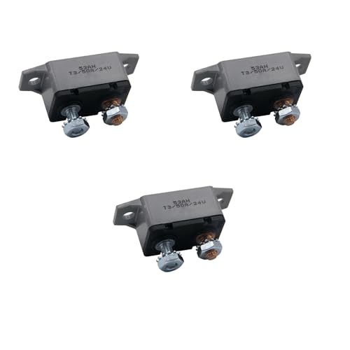 ZOOKOTO 3pcs 12-24V 50 Amp ATV Resettable Circuit Breaker Fuse Holder 50A - color: 3Pcs, size: 50A