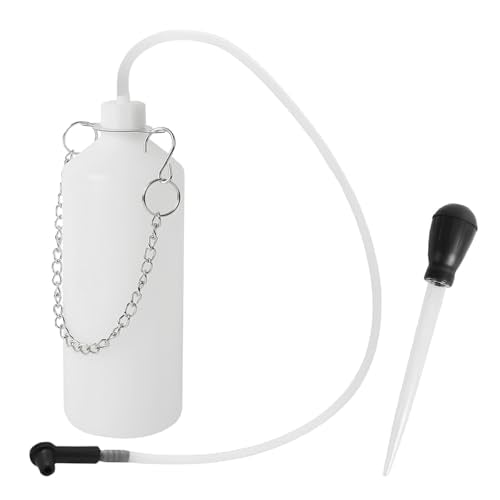 ZIMISI 1L Brake Bleeder Bottle, One Person Fluid Extractor & Master Cylinder Bleeder Kit with 24" Hose and Rubber Connector, Universal Auto Brake Fluid Bleeding Tool for Car/ATV/Motorcycle