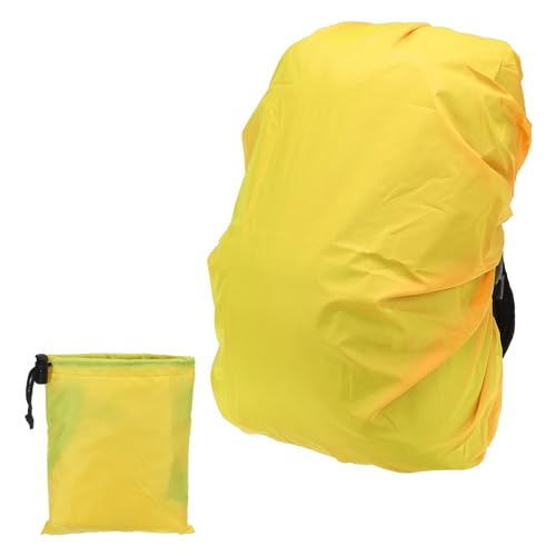 PATIKIL Waterproof Backpack Rain Cover Anti-Slip Cross Buckle Straps & Drawstring Bag for Hiking Camping Traveling - color: Fluorescent Yellow, size: X-Large