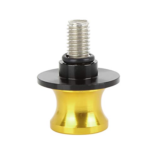 F FIERCE CYCLE 10mm CNC Swingarm Spool Stand Bobbins Starting Frame Screw Swing Arm Sliders Spools Universal Gold Tone for Motorcycle - color: Gold Tone