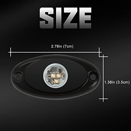 SUNPIE 8 Pods White Rock Lights – Quick Connect, 3 High Power Chips, 4M Extension Wires, Mounting Pads Included, 6000K Pure White, IP67 Waterproof, Fits Trucks, SUV, ATV, UTV, Trailer - color: White, size: 8 Pods