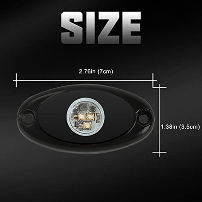 SUNPIE 8 Pods White Rock Lights – Quick Connect, 3 High Power Chips, 4M Extension Wires, Mounting Pads Included, 6000K Pure White, IP67 Waterproof, Fits Trucks, SUV, ATV, UTV, Trailer - color: White, size: 8 Pods