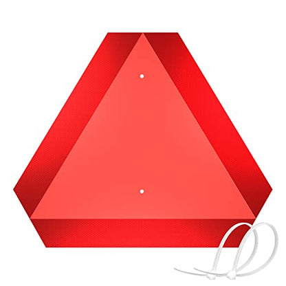 Slow Moving Vehicle Sign Triangle Sign for Golf Cart, UTV/ATV/RTV, Tractor&Farm equipment with Reflective - 14"x16"80-mil Thick Plastic, Up to 7 Years Outdoor - Include Screws & Zip Ties (2 PACK) - color: 2 PACK