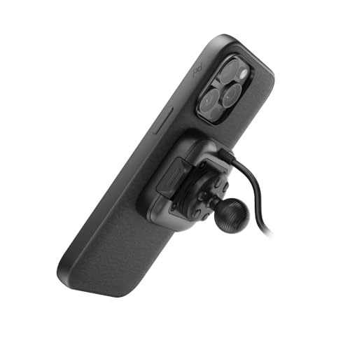 Peak Design Mobile Ball Mount Adapter, Locking, Qi2 Charging, SlimLink Mounting Technology, Push Button Release, Works with 20mm Ball-and-Socket Phone Mount for Car, Truck, Motorcycle, Boat and More